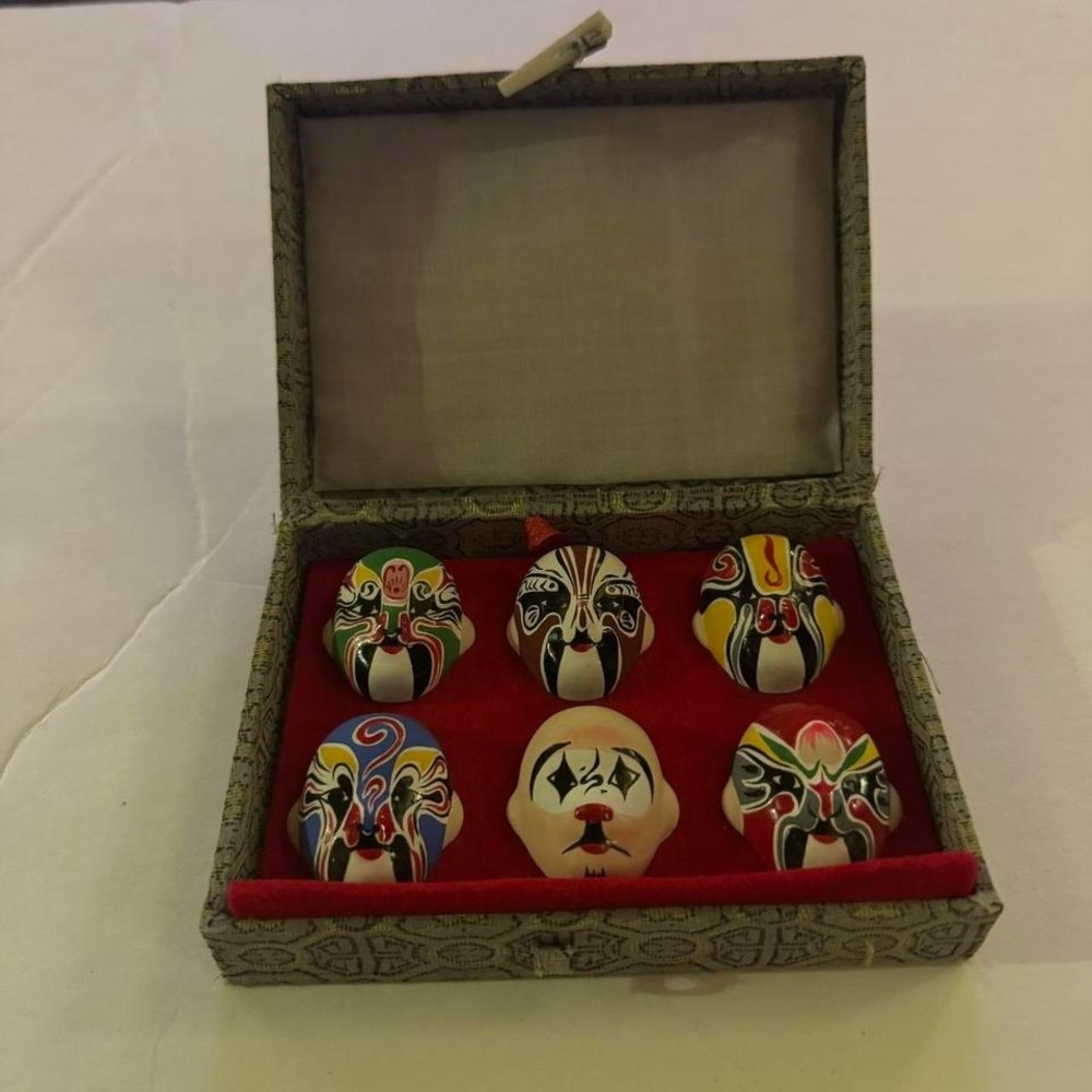1970s Late 20th Century Miniature Chinese Opera Masks